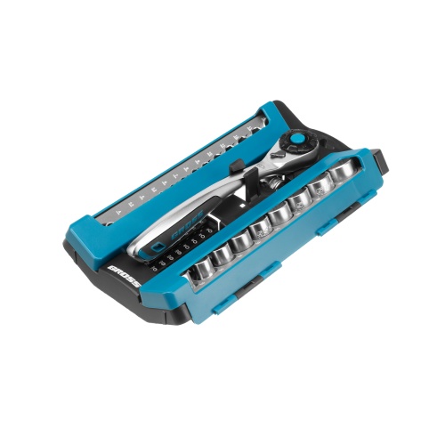 набор торцевых головок с трещоткой gross 1/2", 1/4" 41 предмет фото 9