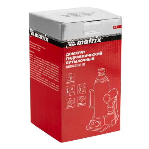 домкрат гидравлический бутылочный matrix 10 т 230-460 фото 3
