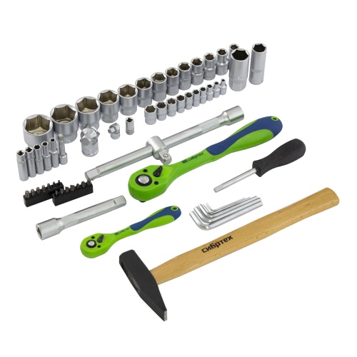 набор инструментов сибртех 76 предметов 1/2", 1/4" фото 3