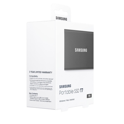 внешний накопитель ssd samsung 1tb t7 usb type-c 1000/1050 mb/s metal case black (mu-pc1t0t/ww) фото 7