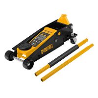 домкрат гидравлический подкатной denzel 3 т 135-480 мм профессиональный