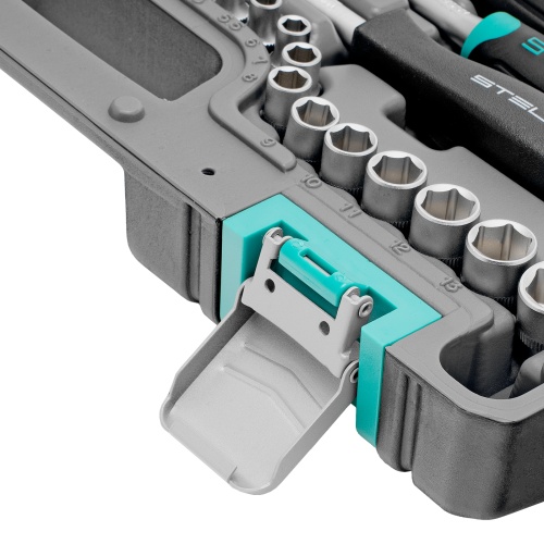 набор инструментов stels 14108 69 предметов 1/2", 1/4" в кейсе фото 6