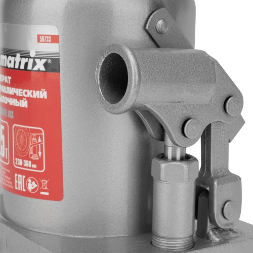 домкрат гидравлический бутылочный matrix 50733 25 т 230-360 мм фото 4