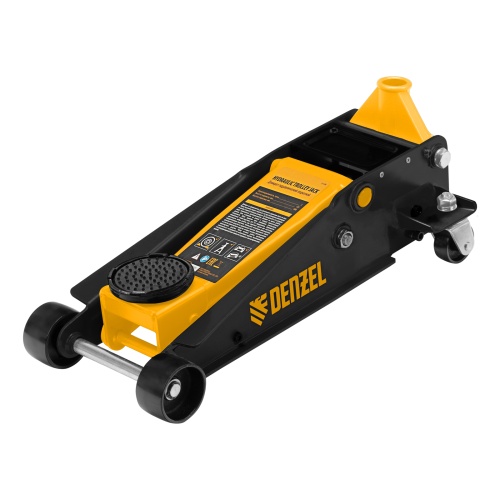 домкрат гидравлический подкатной denzel 3 т 135-480 мм профессиональный фото 10