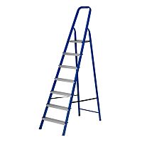 стремянка сибртех 7 ступеней стальной профиль / алюминиевые ступени 97957