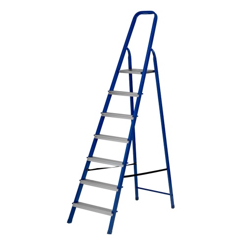 стремянка сибртех 7 ступеней стальной профиль / алюминиевые ступени 97957