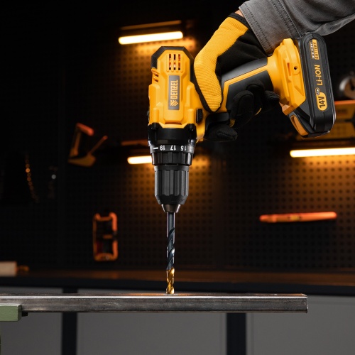 набор сверл по металлу denzel hss-tin 1-13 мм golden tip 25шт фото 3