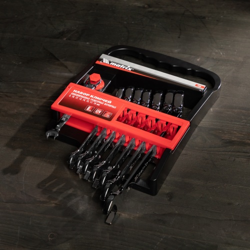 набор ключей комбинированных трещеточных шарнирных matrix 8 шт фото 5