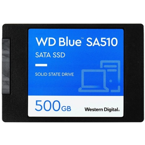 накопитель ssd western digital 500gb blue sa510 2.5", sata-iii, r/w 560/510mb/s, 200tbw (wds500g3b0a) фото 2