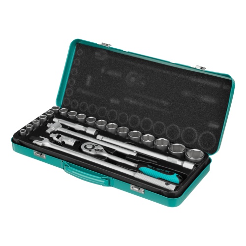 набор торцевых головок с трещоткой stels 13578 1/2" 24 предмета