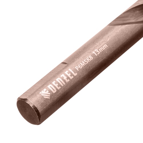 набор сверл по металлу denzel  р6м5к8-tin 1-13 мм golden tip 25шт фото 6