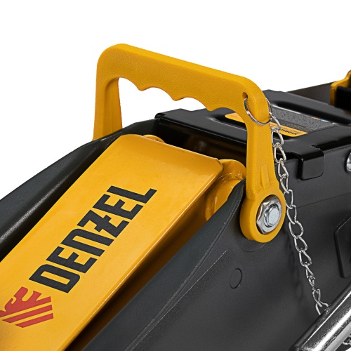 домкрат гидравлический подкатной denzel 2,8 т 135-385 мм в кейсе фото 2