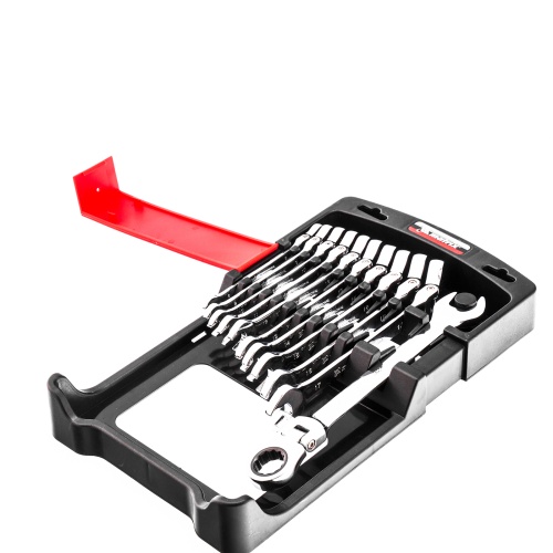 набор ключей комбинированных трещоточных шарнирных matrix 14796 11 шт фото 8