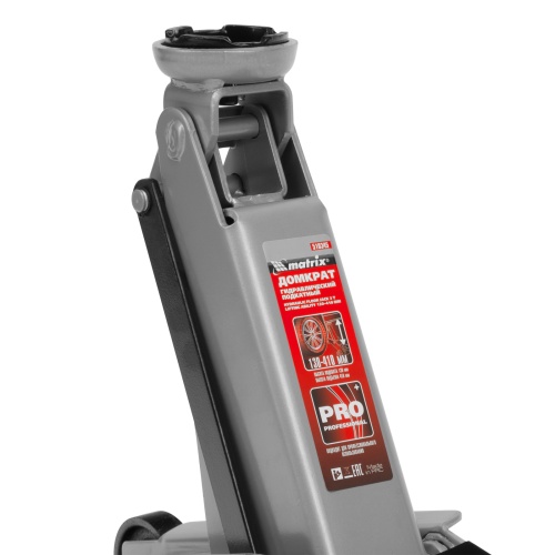 домкрат гидравлический подкатной matrix 3 т 130-410 мм фото 2