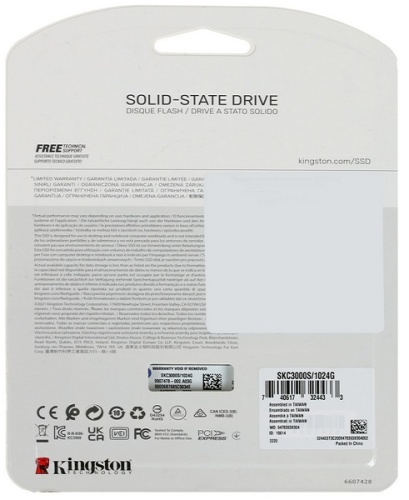 накопитель ssd kingston 1tb kc3000 m.2 2280 pci-e gen4.0 x4, nvme, r/w 7000/600mb/s, 800tbw, rtl (skc3000s/1024g) фото 2