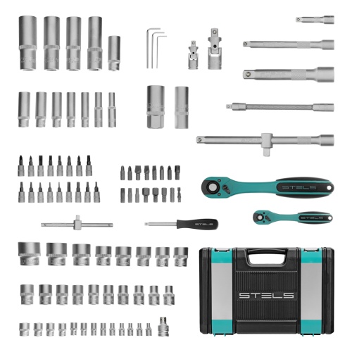 набор инструментов stels 94 предмета 1/2", 1/4", 12 гранные головки 14118 фото 9