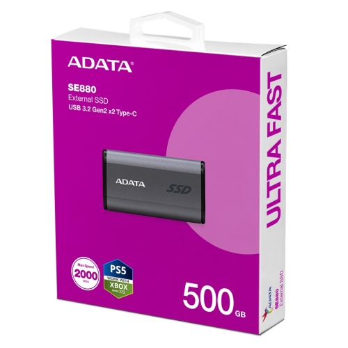 внешний накопитель ssd a-data 512gb se880 usb type-c 2000/2000 mb/s metal case grey (aeli-se880-500gcgy) фото 4