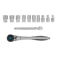 набор торцевых головок с трещоткой gross 1/4" 12 предметов