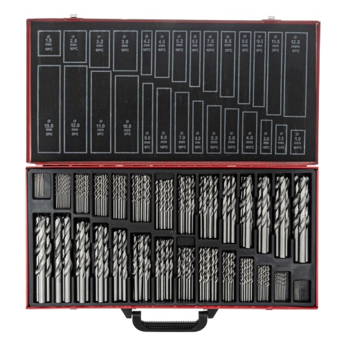 набор сверл по металлу matrix 1-13 мм 230 шт из стали hss в кейсе