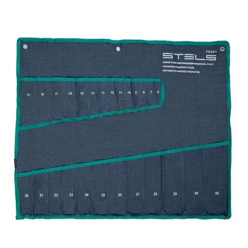 набор ключей комбинированных stels 6-32 мм 26шт crv, матовый хром фото 8