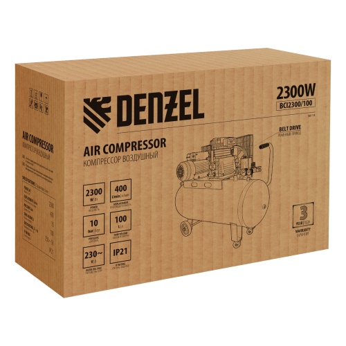 компрессор воздушный denzel bci2300/100 фото 6