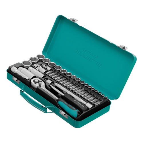 набор торцевых головок с трещоткой stels 13575 1/4" и 3/8" 44 предмета