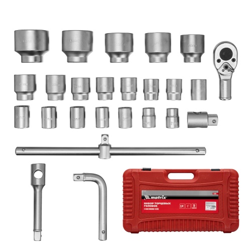 набор торцевых головок matrix 3/4", 1" 26 предметов фото 9