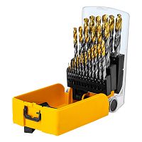 набор сверл по металлу denzel р6м5-tin 1-13 мм golden tip 25шт