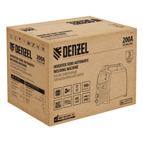 сварочный инверторный аппарат denzel multimig-200dp synergy double pulse фото 6
