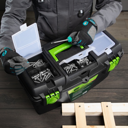 ящик для инструментов сибртех 21" с органайзерами фото 3