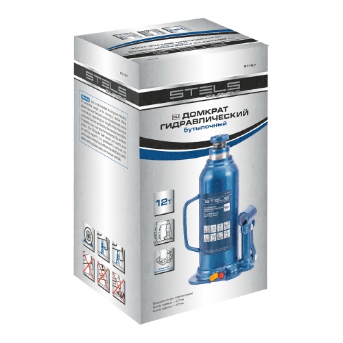 домкрат гидравлический бутылочный stels 12 т 227-457 фото 6
