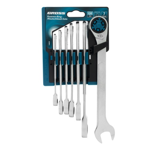 набор ключей комбинированных трещоточных gross 14859 8-19 мм 7 шт фото 4