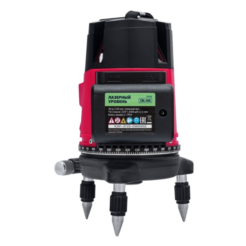 лазерный уровень mtx crl-30g 30 м зеленый луч, аккумулятор li 2400 mah фото 9