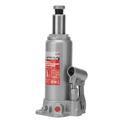 домкрат гидравлический бутылочный matrix 5 т 216-413 фото 6