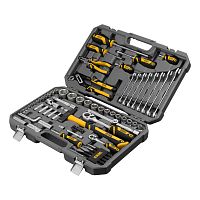 набор инструментов denzel 1/2", 1/4" crv s2 84 предмета пластиковый кейс