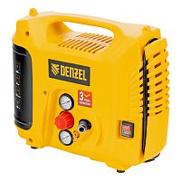 компрессор воздушный denzel dl1300 10 бар 1300вт 180 л/мин 5 л с набором аксессуаров