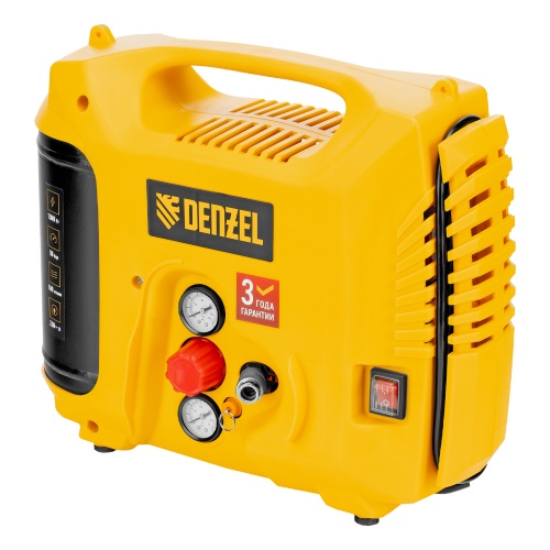 компрессор воздушный denzel dl1300 10 бар 1300вт 180 л/мин 5 л с набором аксессуаров