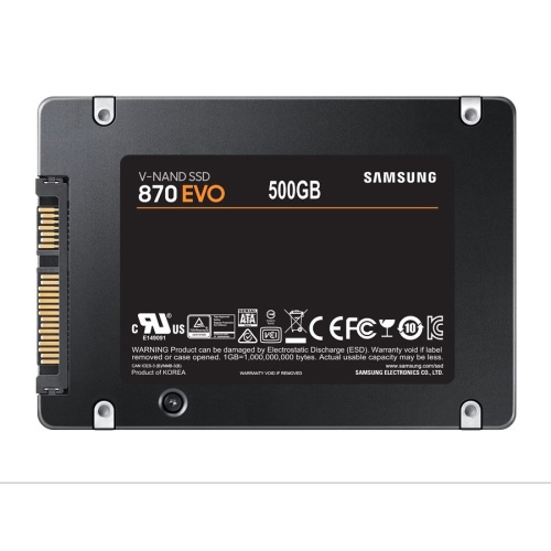 накопитель ssd samsung 500gb 870 evo 2.5", sata-iii, r/w 560/530mb/s, 300tbw (mz-77e500b/eu) фото 3