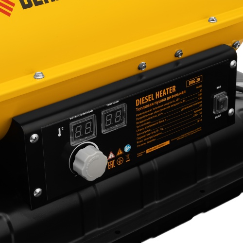 дизельная тепловая пушка denzel dhg-20 20000вт 500 м3/ч прямой нагрев фото 2