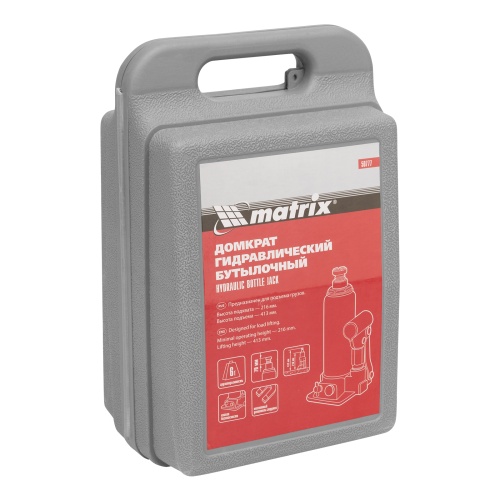домкрат гидравлический бутылочный matrix 6 т 216-413 фото 5
