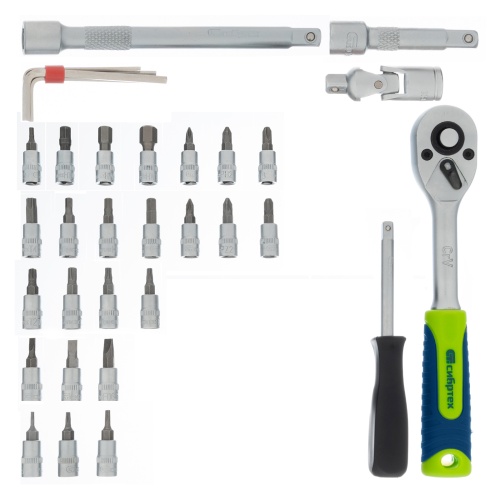 набор инструментов сибртех 56 предметов 1/4"