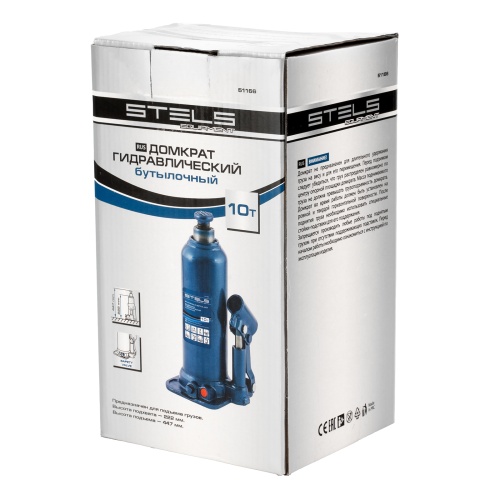 домкрат гидравлический бутылочный stels 10 т 222-447 фото 3