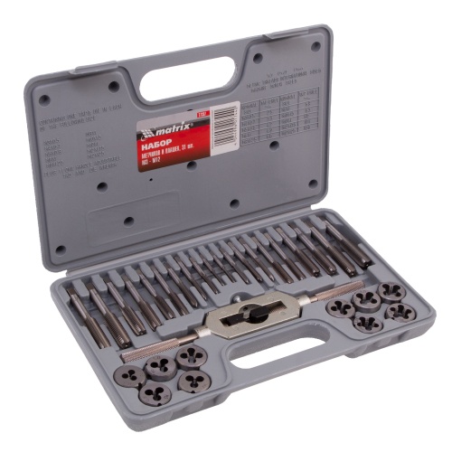 набор метчиков и плашек matrix м3-м12 31 предмет фото 10