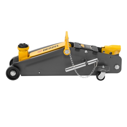 домкрат гидравлический подкатной denzel 2,8 т 135-385 мм с фиксатором фото 6