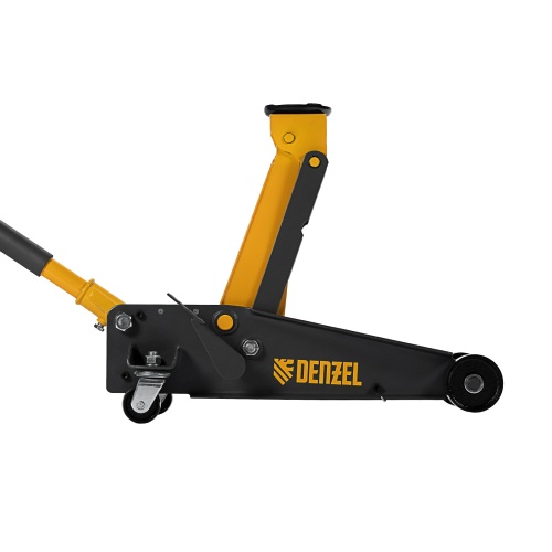 домкрат гидравлический подкатной denzel 3 т 135-480 мм профессиональный фото 5