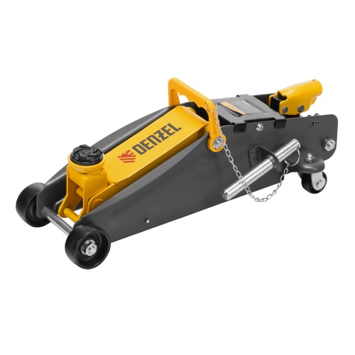 домкрат гидравлический подкатной denzel 2,8 т 135-385 мм с фиксатором фото 9