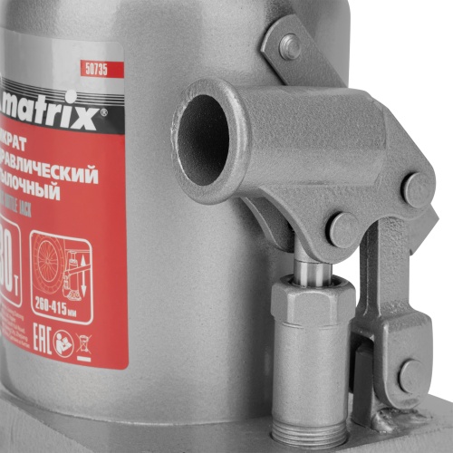 домкрат гидравлический бутылочный matrix 30 т 260-415 мм фото 4