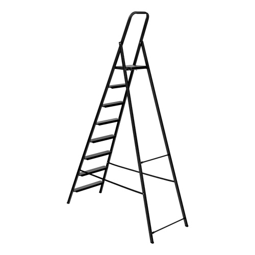 стремянка стальная сибртех 8 ступеней компактная 97948 с фиксацией фото 10