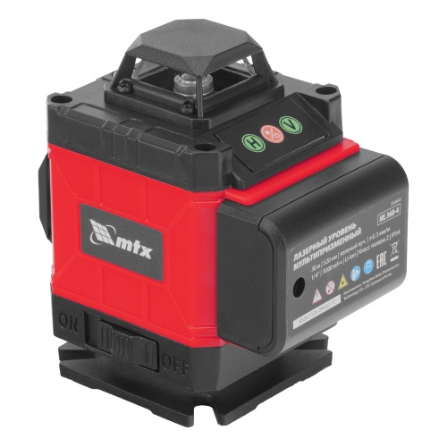 лазерный уровень мультипризменный mtx ml 360-4 pro set 30 м, аккумулятор li 3000 мач состоит из 2 частей фото 7