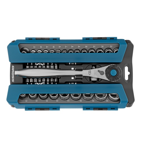 набор торцевых головок с трещоткой gross 1/2", 1/4" 41 предмет фото 8